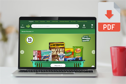Woolworths online shopping using a computer
